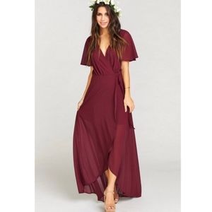 Show Me Your Mumu Sophia Wrap Dress Merlot - Small